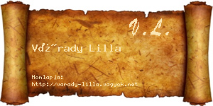 Várady Lilla névjegykártya